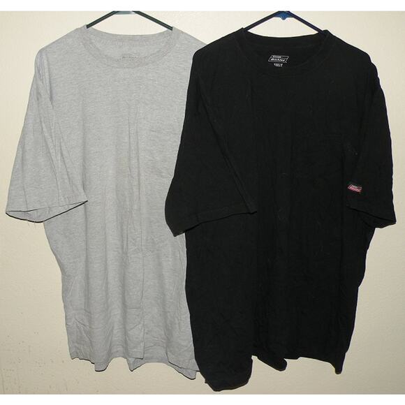 Lot 2 Dickies Men’s 3XLT Tall SS Pocket T Shirts Black Gray - Picture 1 of 2